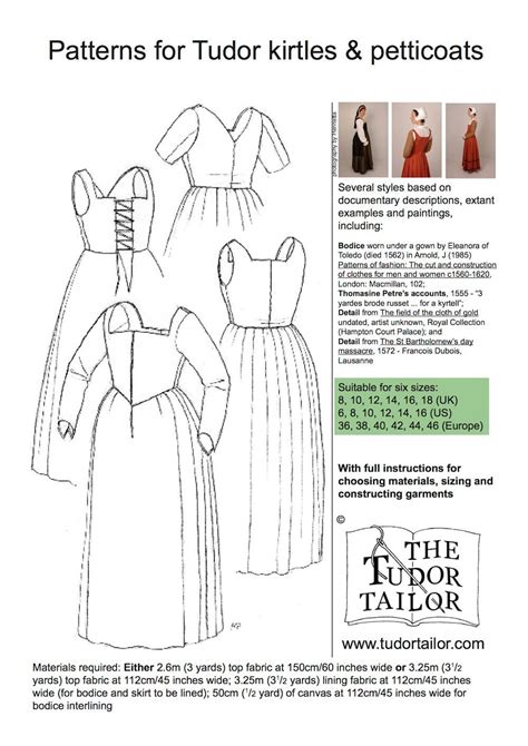 tudor tailor sewing patterns